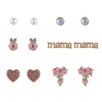 Hallmark 6 Pair Stud Earring Set In Gold
