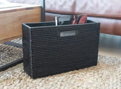Artifacts Trading Company ™ Artifacts Rattan Rectangular Magazine Holder In Black