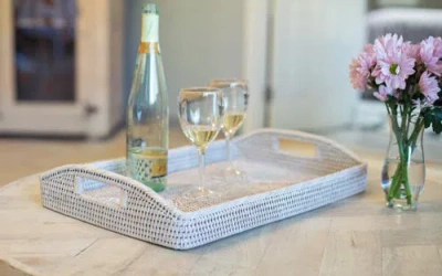 Artifacts Trading Company ™ Artifacts Rattan Rectangular Serving Tray With High Handles In Neutral
