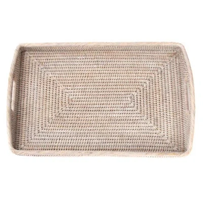 Artifacts Trading Company ™ Artifacts Rattan Rectangular Serving Tray With High Handles In Neutral