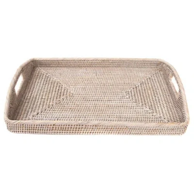 Artifacts Trading Company ™ Artifacts Rattan Rectangular Serving Tray With High Handles In Neutral