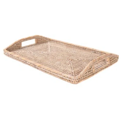 Artifacts Trading Company ™ Artifacts Rattan Rectangular Serving Tray With High Handles In Neutral