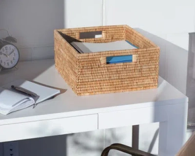 Artifacts Trading Company ™ Artifacts Rattan Rectangular Storage Basket In Brown