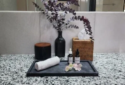 Artifacts Trading Company ™  Rectangular Marble Tray In Black