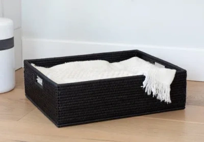 Artifacts Trading Company ™ Artifacts Rattan Rectangular Storage Basket In Black