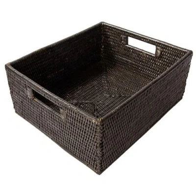 Artifacts Trading Company ™ Artifacts Rattan Rectangular Storage Basket In Black