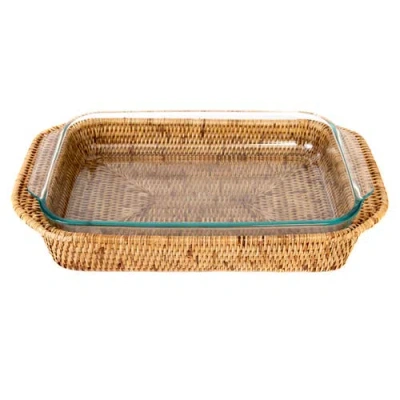 Artifacts Trading Company ™ Artifacts Rattan Rectangular Baker Basket With Pyrex In Brown