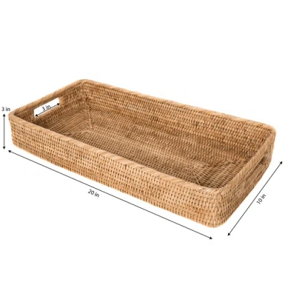 Artifacts Trading Company ™ Artifacts Rattan Rectangular Tray With Rounded Corners In Brown