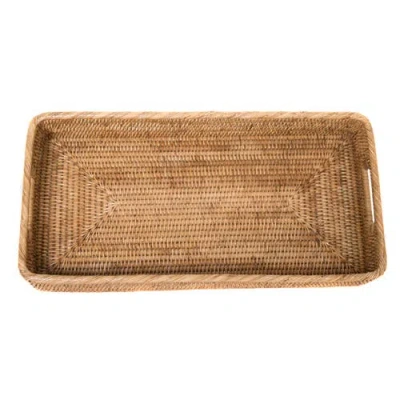 Artifacts Trading Company ™ Artifacts Rattan Rectangular Tray With Rounded Corners In Brown