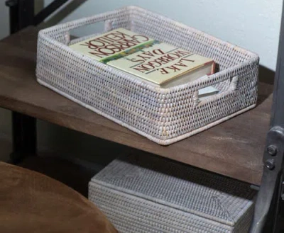 Artifacts Trading Company ™ Artifacts Rattan Rectangular Storage Basket With Rounded Corners In Neutral
