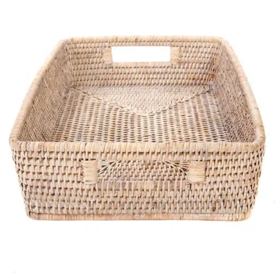 Artifacts Trading Company ™ Artifacts Rattan Rectangular Storage Basket With Rounded Corners In Neutral