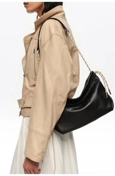 Bimba Y Lola Medium Embossed-logo Drawstring Shoulder Bag In Purple