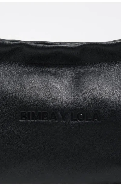 Bimba Y Lola Medium Embossed-logo Drawstring Shoulder Bag In Purple