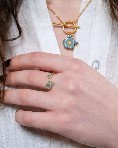Fable England Forget Me Not Open Ring In Gold
