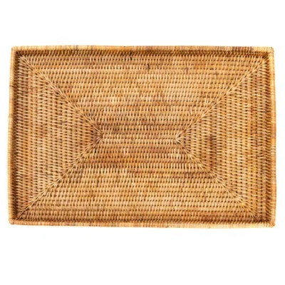 Artifacts Trading Company ™ Artifacts Rattan Rectangular Flat Tray In Brown