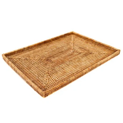 Artifacts Trading Company ™ Artifacts Rattan Rectangular Flat Tray In Brown