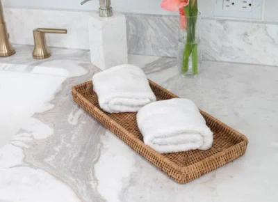 Artifacts Trading Company ™ Artifacts Rattan Rectangular Vanity Tray In Brown