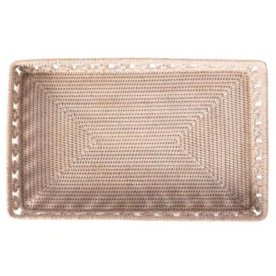 Artifacts Trading Company ™ Artifacts Rattan Inna Design Rectangular Tray With Glass Insert In Neutral