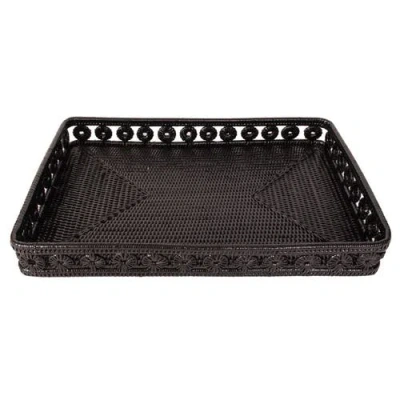 Artifacts Trading Company ™ Artifacts Rattan Inna Design Rectangular Tray In Black
