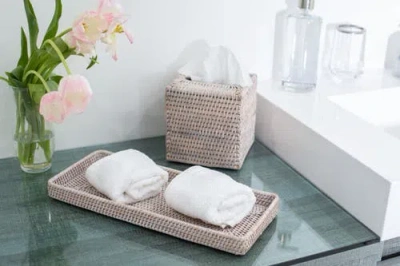 Artifacts Trading Company ™ Artifacts Rattan Rectangular Vanity Tray In Pink