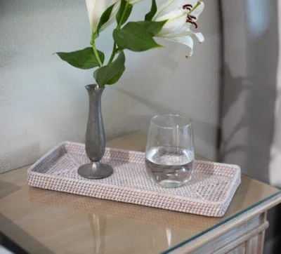 Artifacts Trading Company ™ Artifacts Rattan Rectangular Vanity Tray In Pink