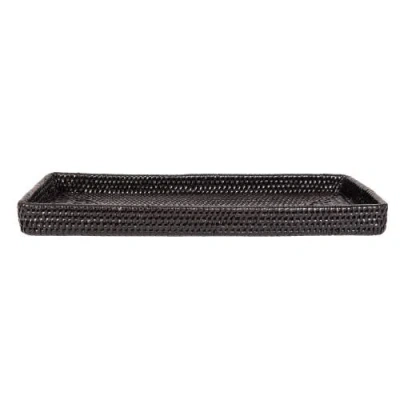 Artifacts Trading Company ™ Artifacts Rattan Rectangular Vanity Tray In Black