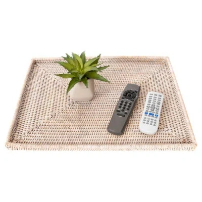 Artifacts Trading Company ™ Artifacts Rattan Rectangular Flat Tray In Pink