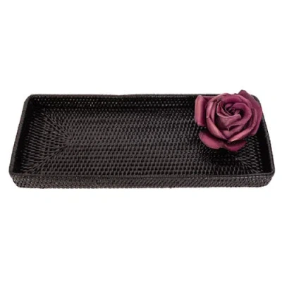 Artifacts Trading Company ™ Artifacts Rattan Rectangular Vanity Tray In Black