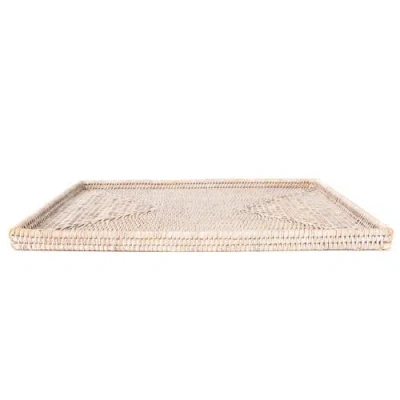 Artifacts Trading Company ™ Artifacts Rattan Rectangular Flat Tray In Pink