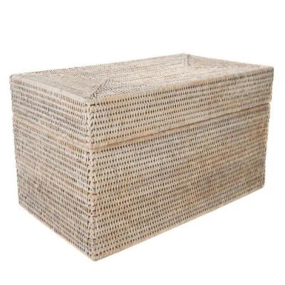 Artifacts Trading Company ™ Artifacts Rattan Rectangular Hinged Chest/trunk In Neutral