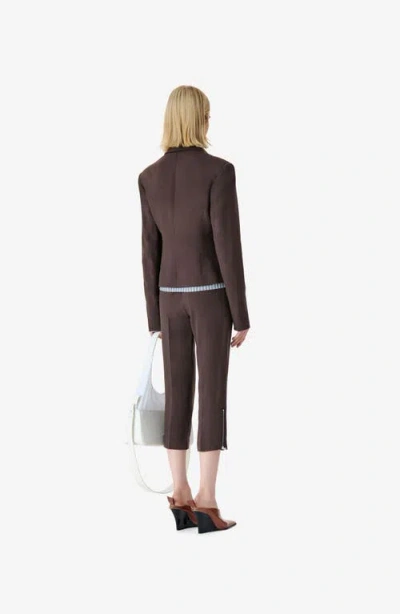 Iro Helvina Long Sleeve Tailored Blazer Jacket In Brown