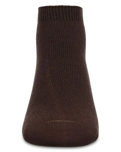 Memoi Basic Silky-soft Gauge Ankle Sock In Brown