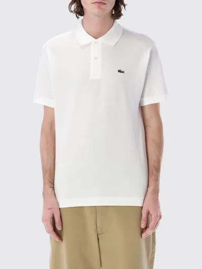 Lacoste Short Sleeve Pima Jersey Interlock Regular Fit Polo Shirt In White