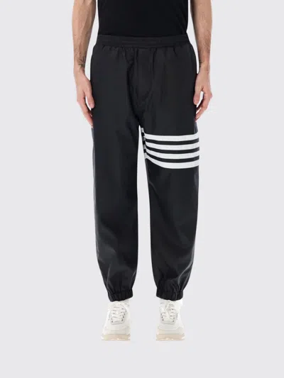 Thom Browne Drawcord Waist Track Pants With Four Stripes In Black