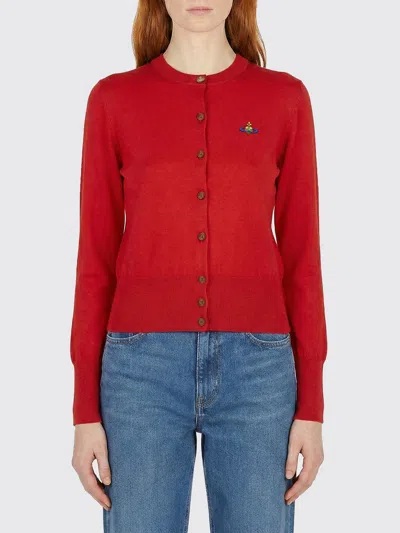 Vivienne Westwood Cropped Fitted Cardigan With Button-down Front In Red