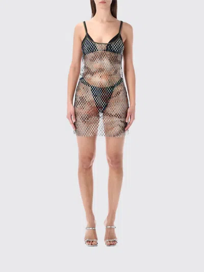 Diesel Mini Mesh Beach Dress With Open Back In Multi