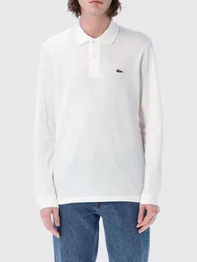 Lacoste Logo Long-sleeved Polo Shirt In White