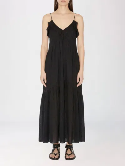 Isabel Marant Étoile Vasma Black Cotton Blend Dress In Black