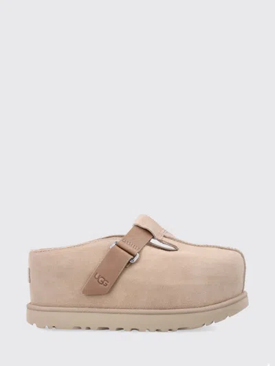 Ugg Smooth Beige Flats With Rounded Toe Design In Nude