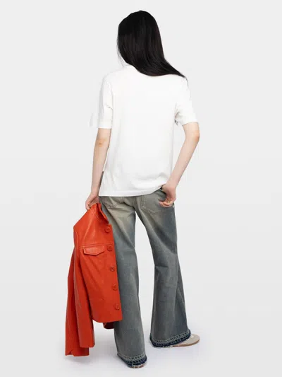 Zadig & Voltaire Boo Flocked Rhinestone T-shirt In White