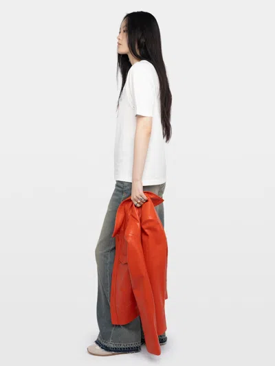 Zadig & Voltaire Boo Flocked Rhinestone T-shirt In White