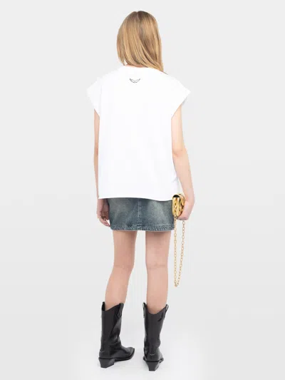 Zadig & Voltaire Cloex Crystal Embellished Voltaire T-shirt In White