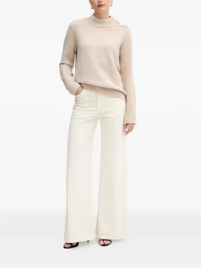 Marc Aurel Button Roll-neck Sweater In Neutral