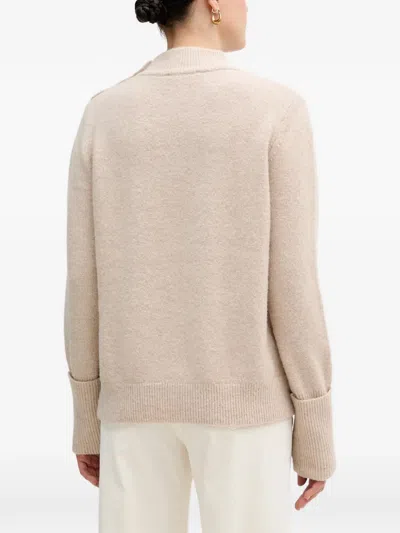 Marc Aurel Button Roll-neck Sweater In Neutral