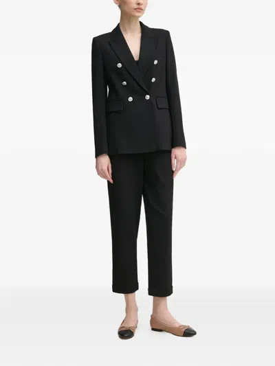 Marc Aurel Button Double-breasted Blazer In Black