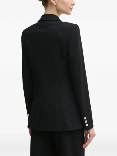 Marc Aurel Button Double-breasted Blazer In Black