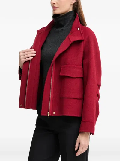 Marc Aurel Patch-pocket Jacket In Red