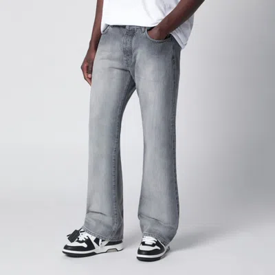 Off-white Grey Washed-effect Jeans In Gray