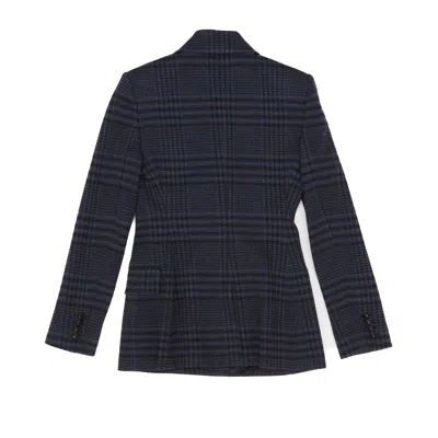 Max Mara Mxmbisso Checked Tailored Blazer In Blue