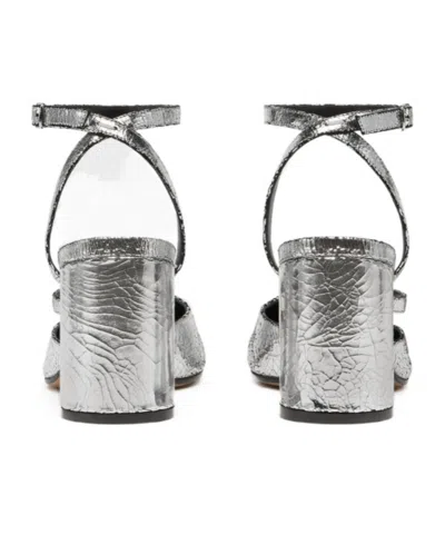 Maison Margiela Tabi Broken Mirror Leather Split-toe Pumps In Metallic